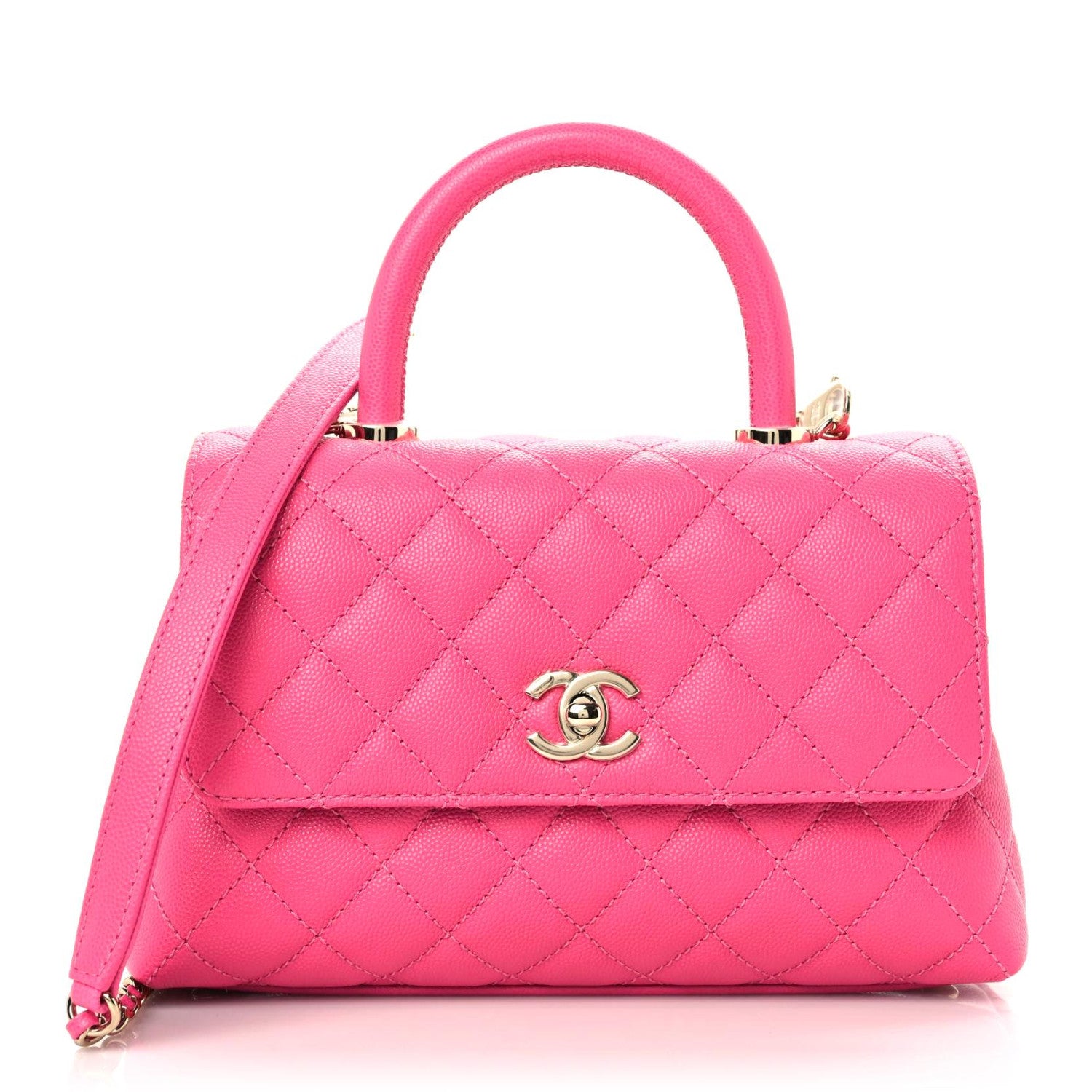 Chanel Caviar Quilted Mini Coco Handle Flap Rose 1 of 9