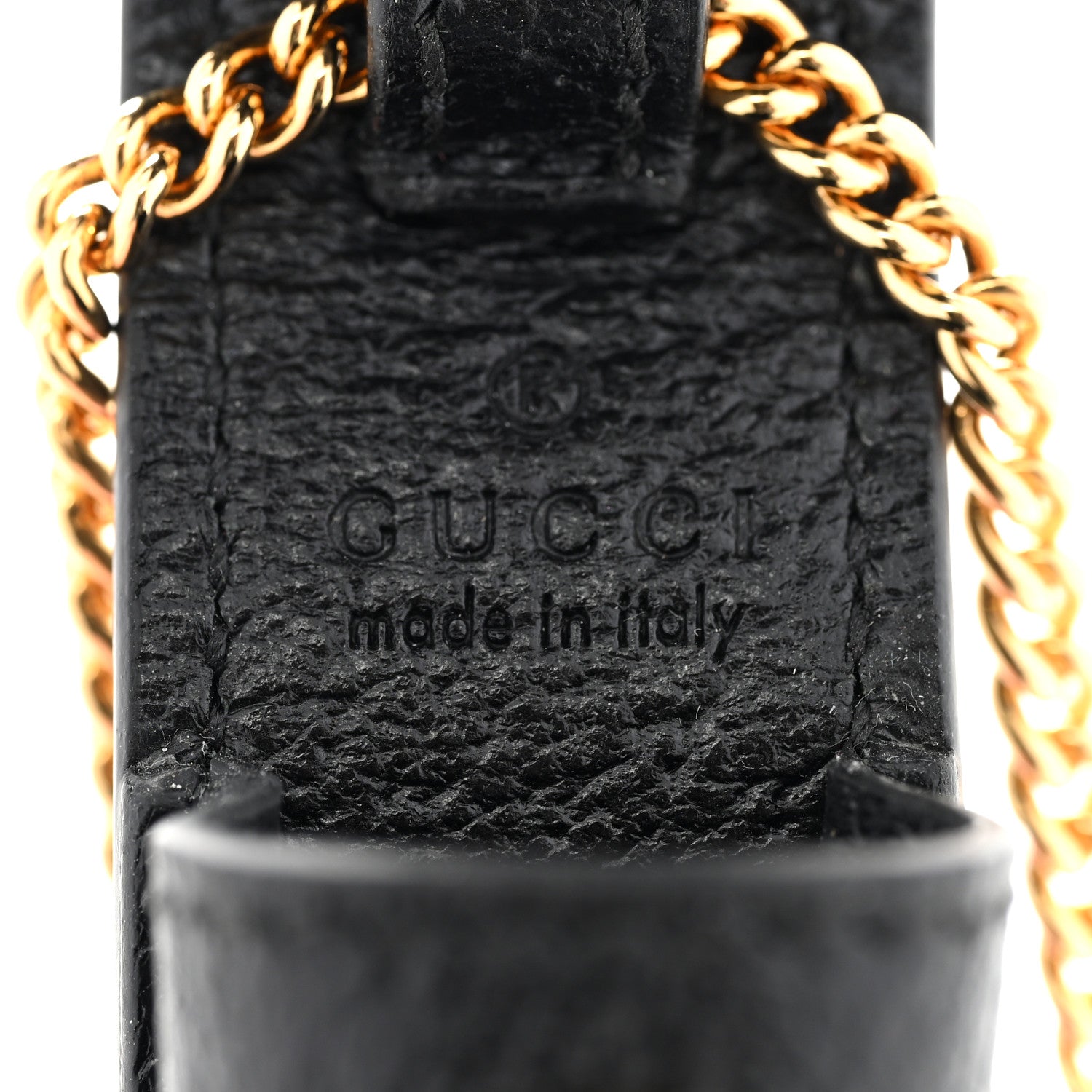 Gucci Textured Dollar Calfskin Enamel GG Lipstick Holder Necklace Black 7 of 8