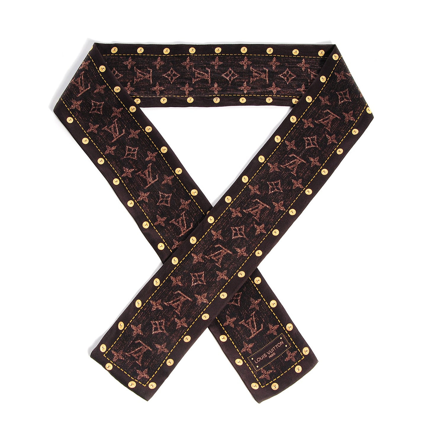 Silk Monogram Denim Bandeau Ebene