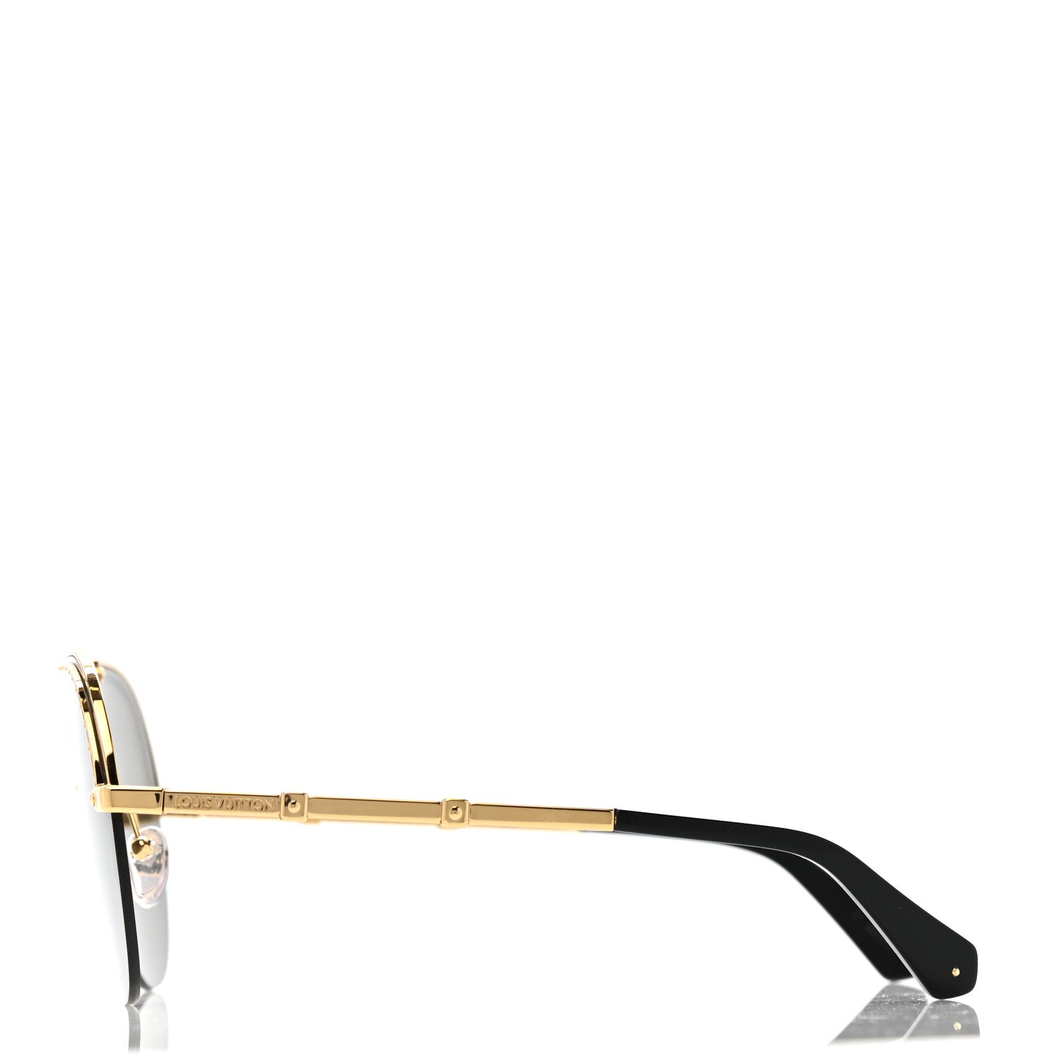 Louis Vuitton Metal Aviator Sunglasses Z1230E Black Gold 3 of 8