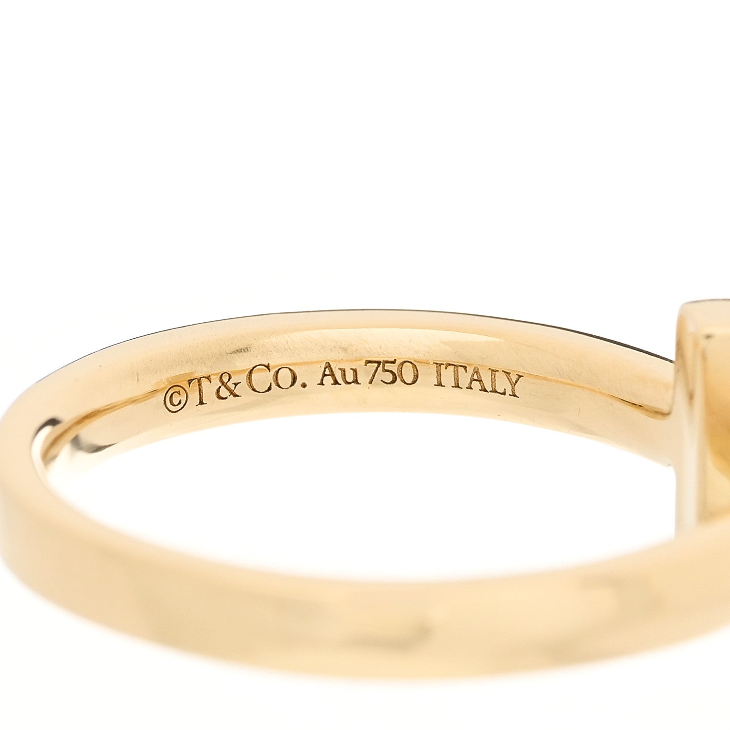 Tiffany 18K Yellow Gold Diamond T T1 Ring 49 5 3 of 4