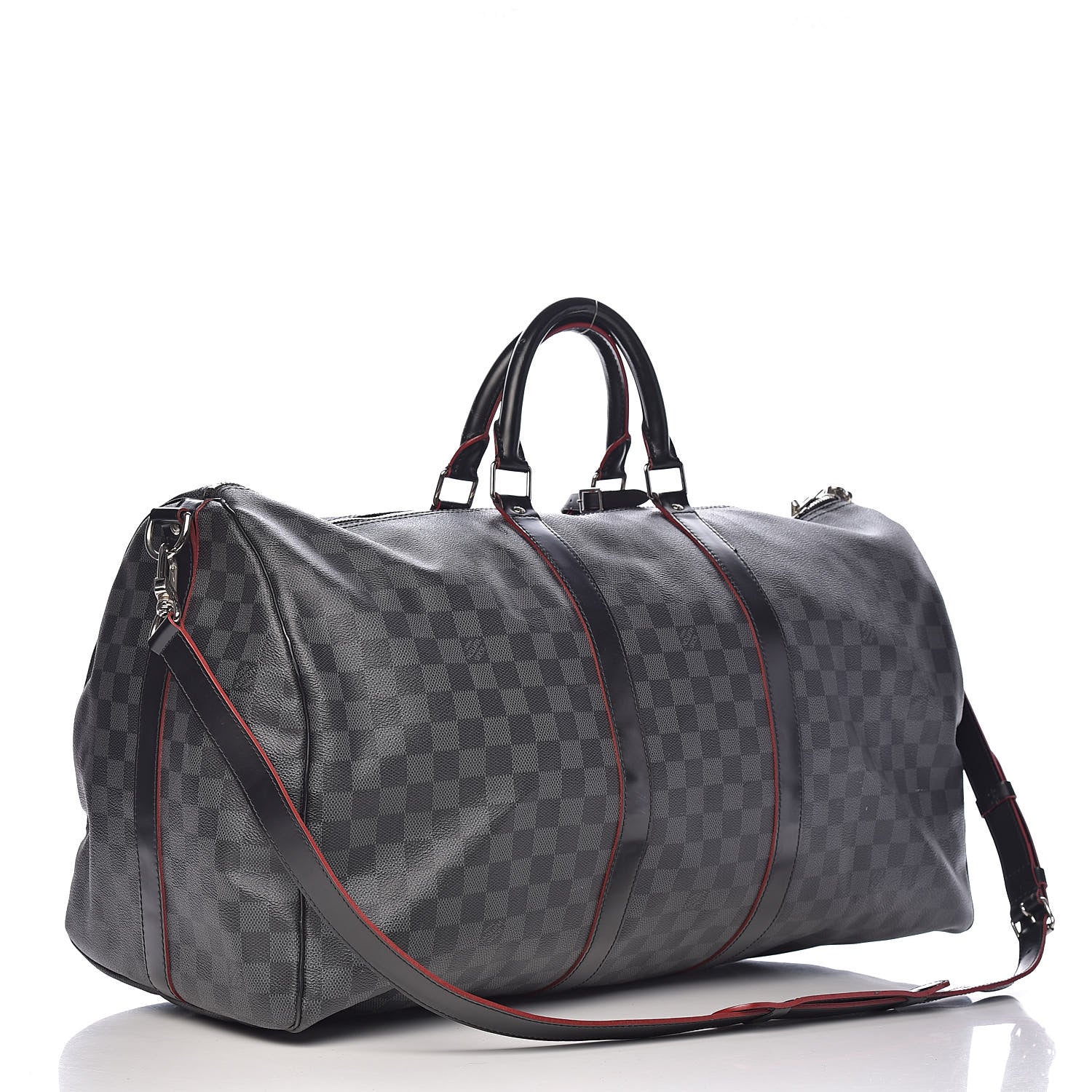 Louis Vuitton Damier Graphite Keepall Bandouliere 55 Rouge 3 of 21