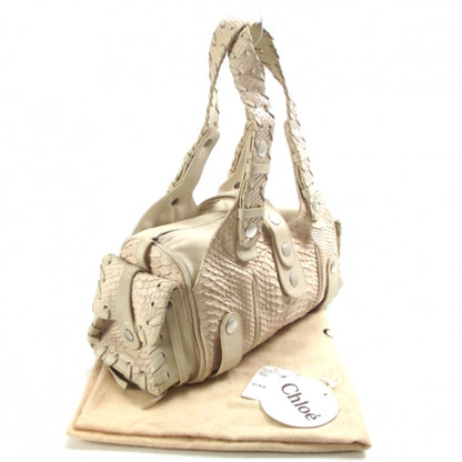 Chloe Python Silverado Shoulder Bag Sable 3 of 13