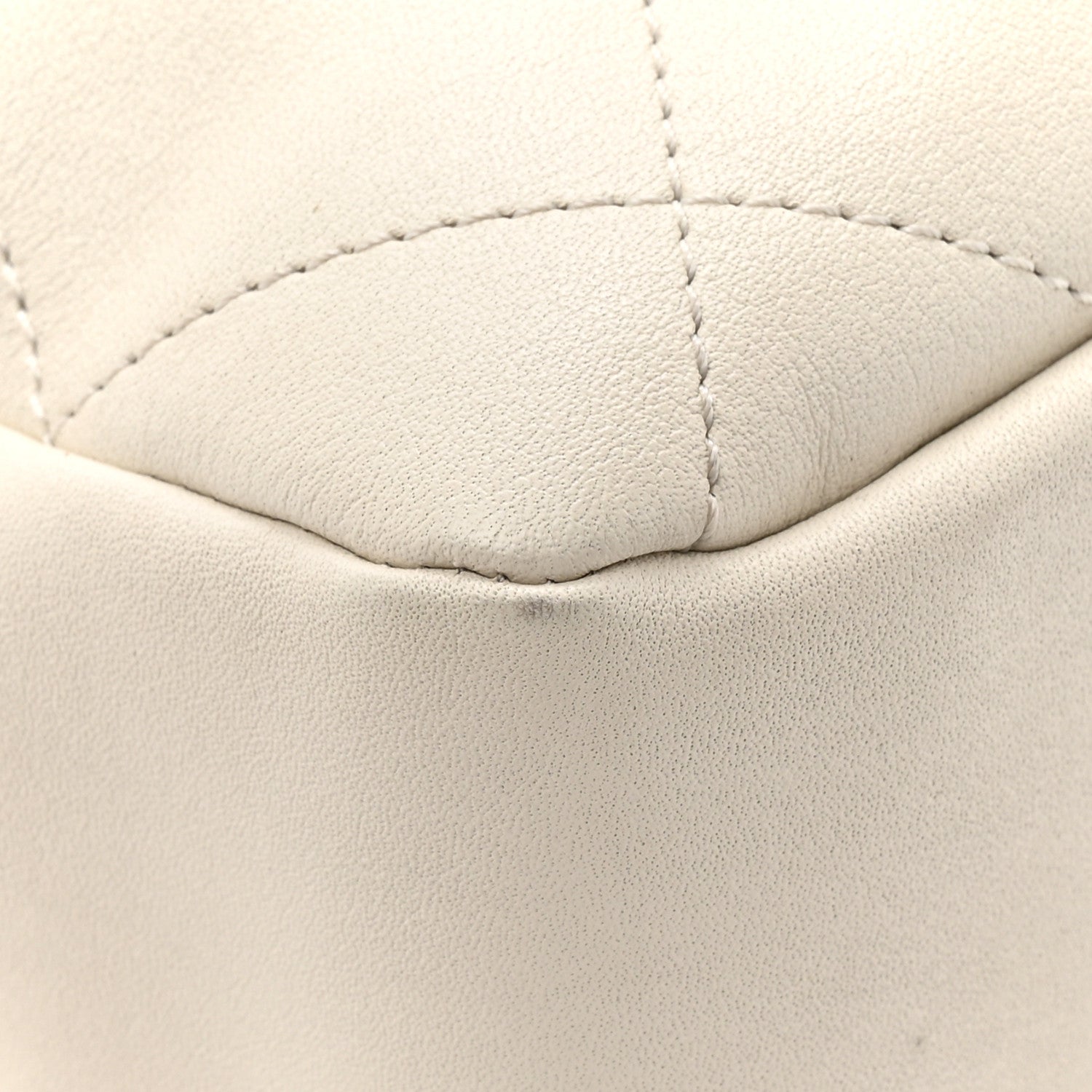 Chanel Calfskin Quilted Drawstring Bucket Bag White 10 of 15