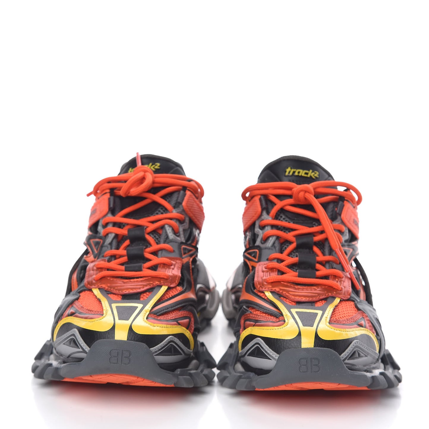 Rubber Mesh Bi-Color Mens Track.2 Open Sneakers 43 Orange Black