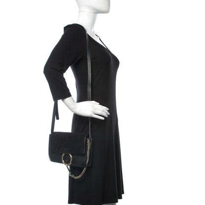 Chloe Suede Calfskin Small Faye Shoulder Bag Black 2 of 10