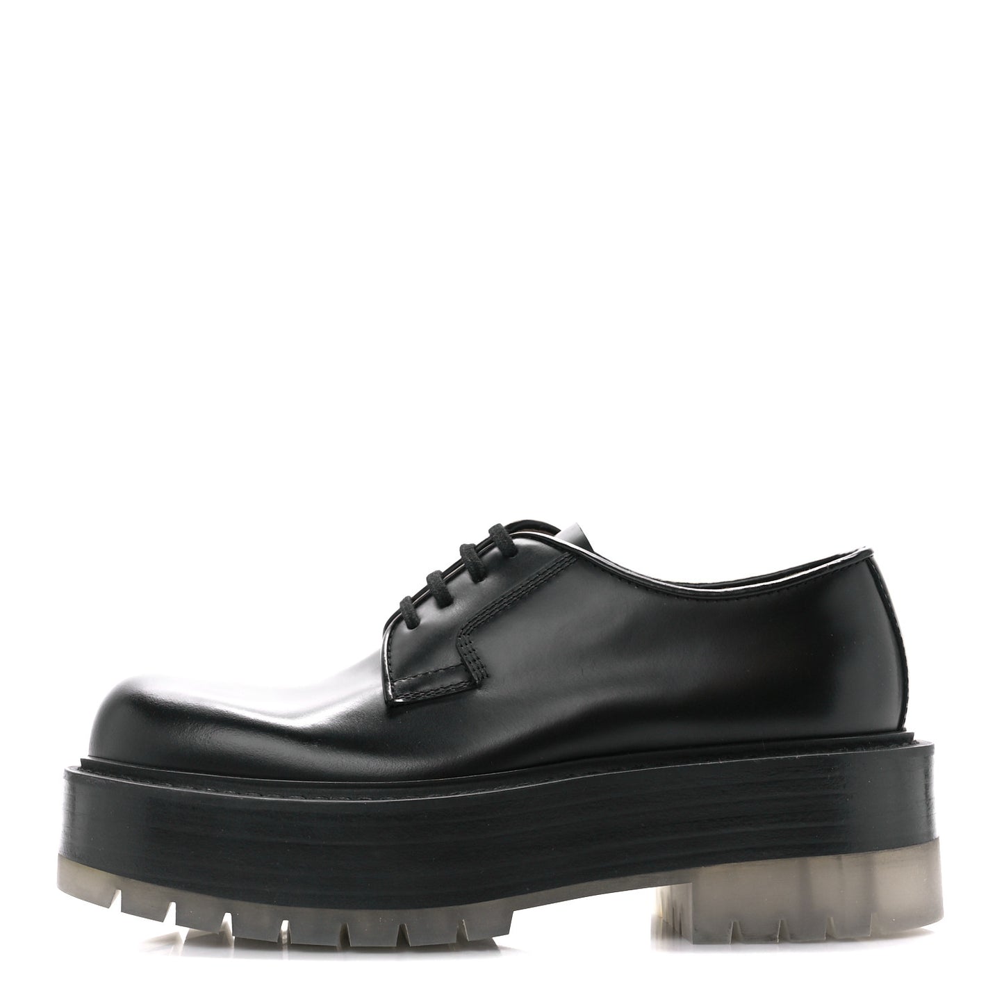 Calfskin Platform Derby Shoes 38 Black
