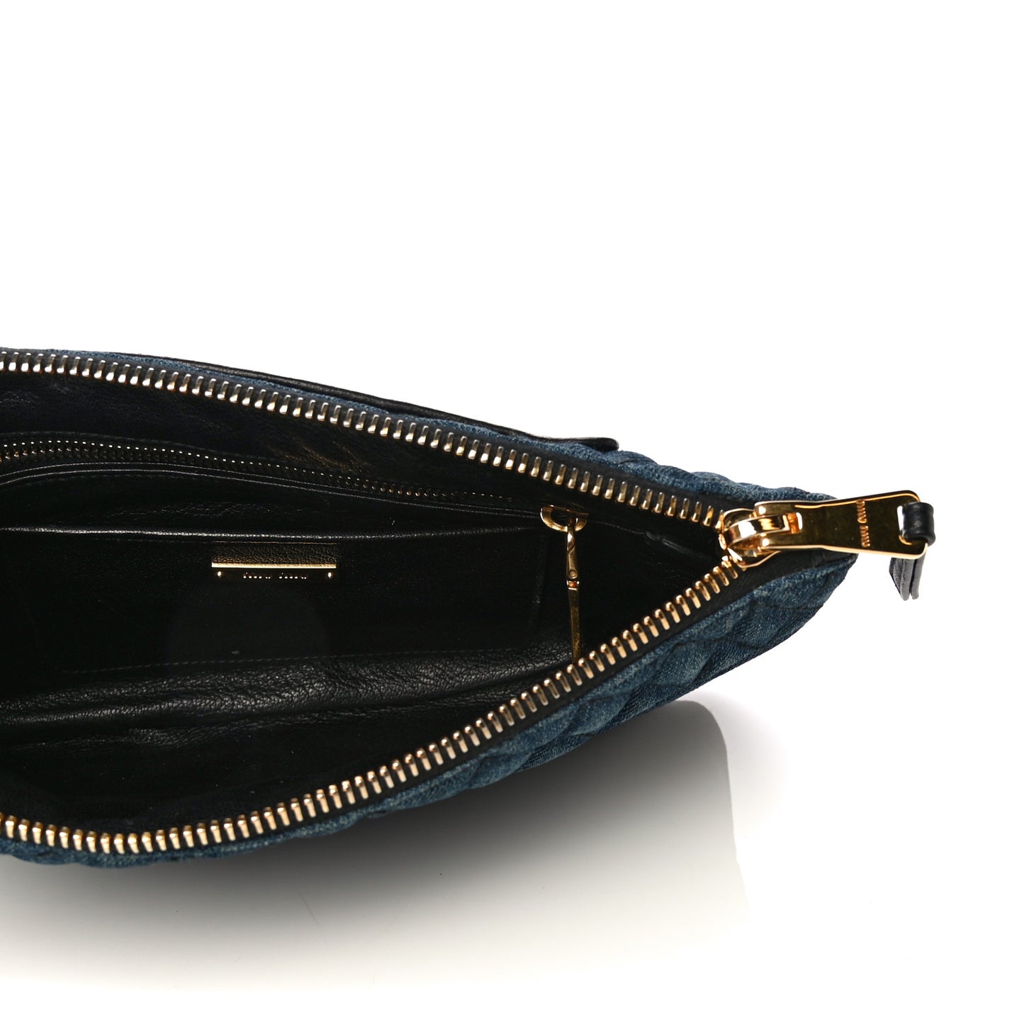 Denim Matelasse Clutch Blue