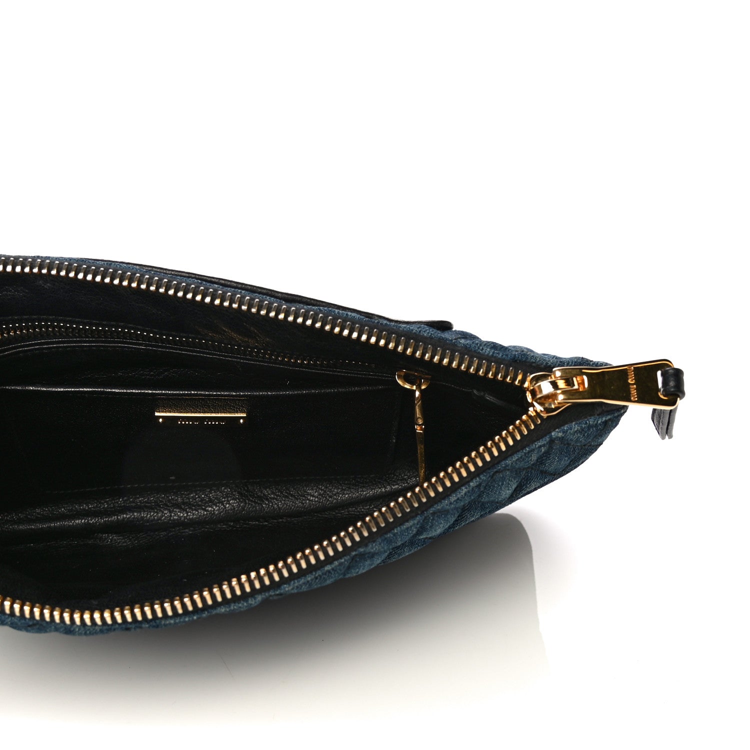 Miu Miu Denim Matelasse Clutch Blue 5 of 14