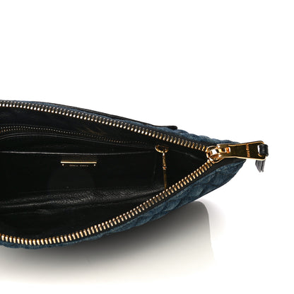 Miu Miu Denim Matelasse Clutch Blue 5 of 14