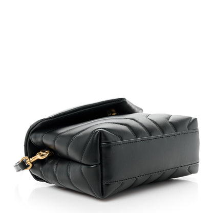 Saint Laurent Calfskin Y Quilted Monogram Toy Loulou Crossbody Bag Black 4 of 12