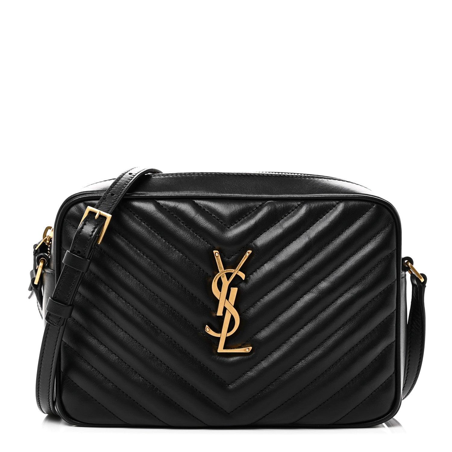 Saint Laurent Calfskin Matelasse Monogram Lou Camera Bag Black 1 of 10