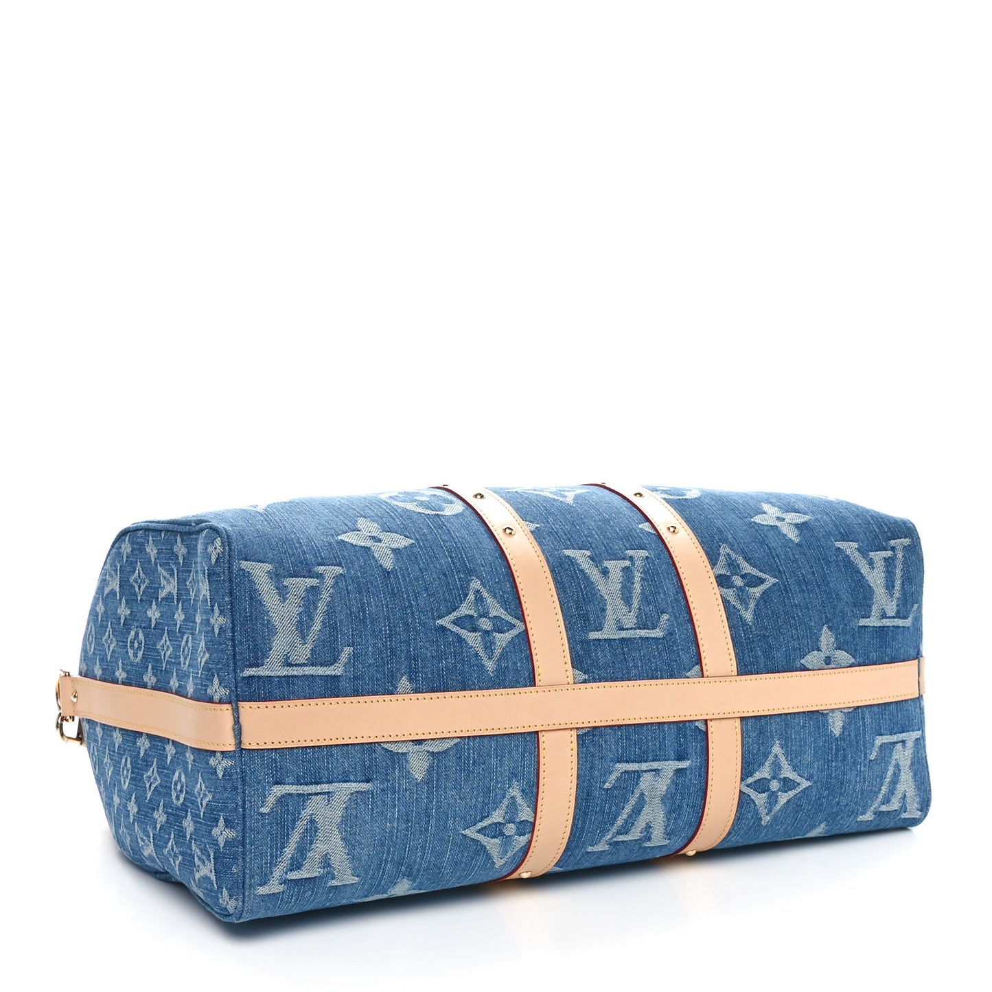 Denim Monogram New LV Remix Keepall Bandouliere 45 Blue