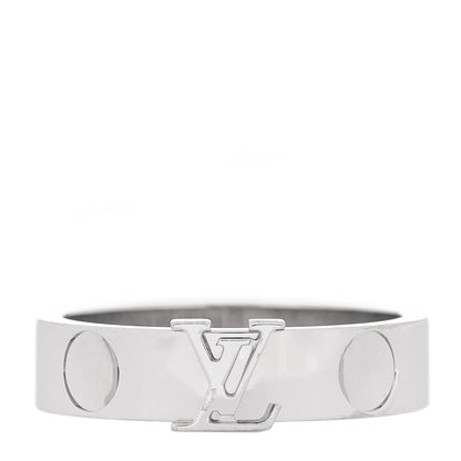 Louis Vuitton 18K White Gold Empreinte LV Ring 58 8.5 1 of 4