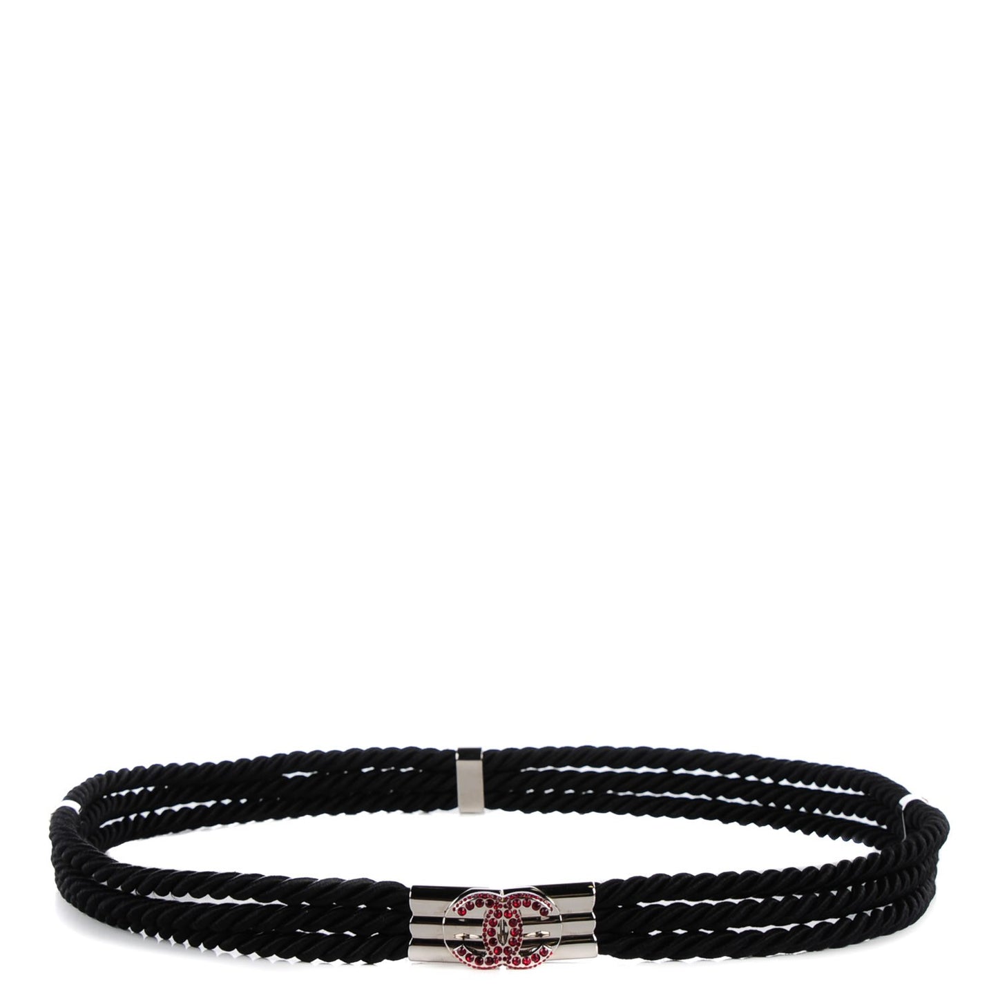 Satin Rope Crystal CC Belt 33 Black