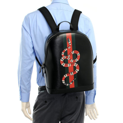 Gucci Calfskin Kingsnake Dome Backpack Black 2 of 10
