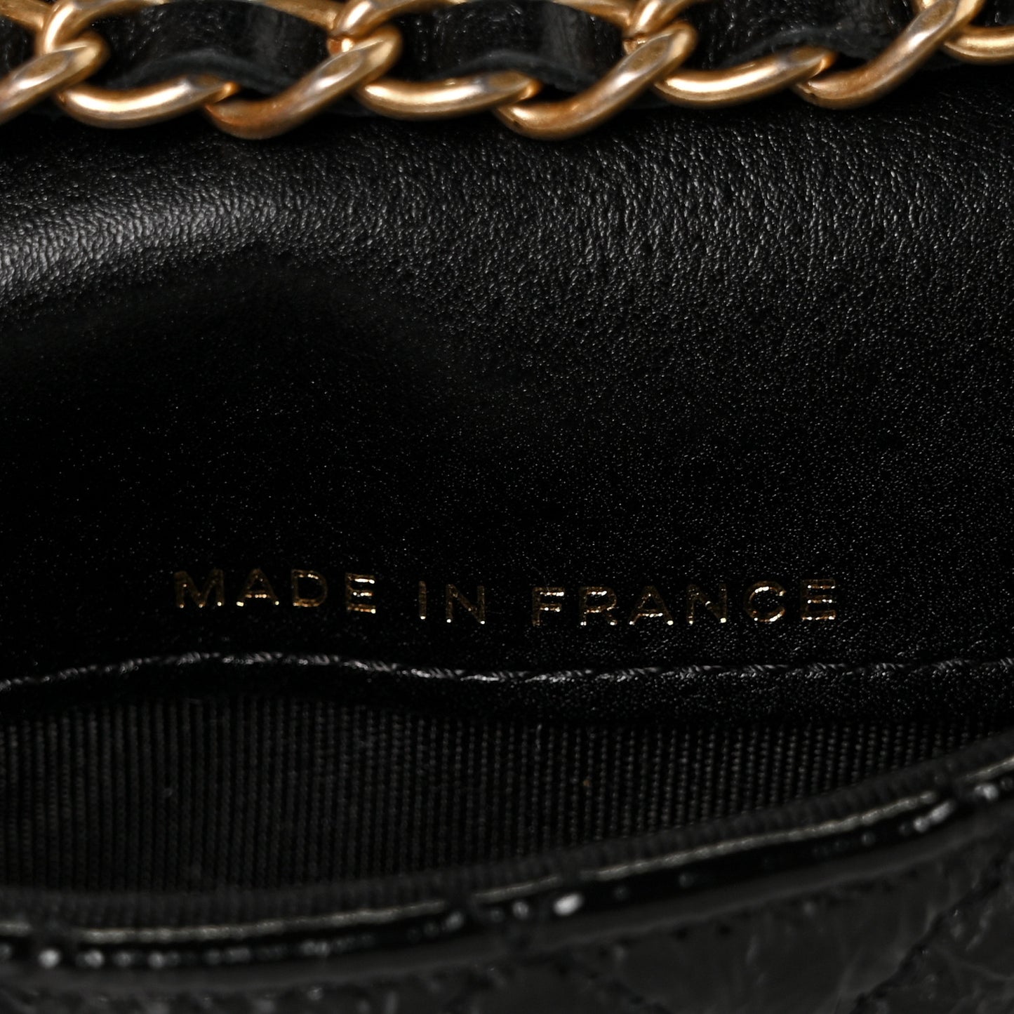 Shiny Aged Calfskin Quilted Waist Belt Bag Black