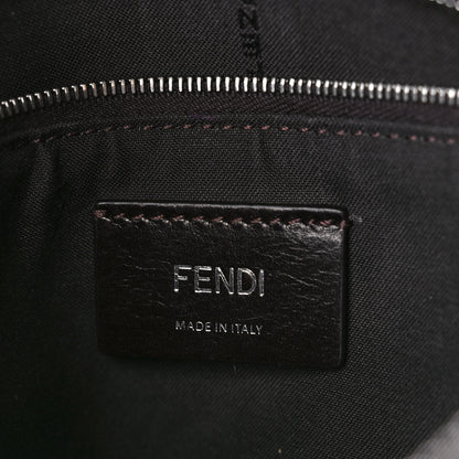 Fendi Glazed Fabric Vitello Century FF 1974 Stamp Patch Messenger Bag Mogano Panna Black 6 of 12
