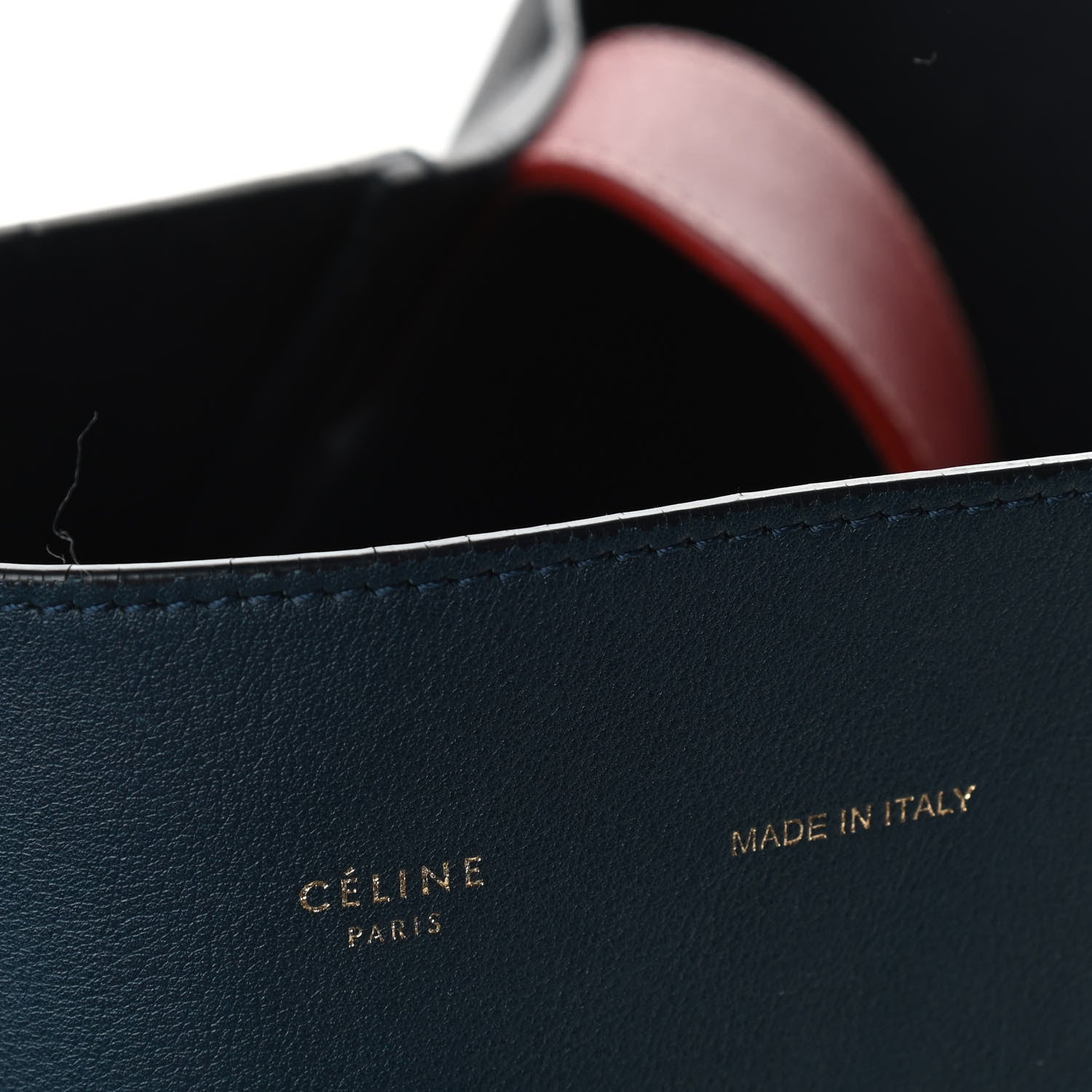 Celine Shiny Smooth Calfskin Small Twisted Cabas Navy Black 9 of 13
