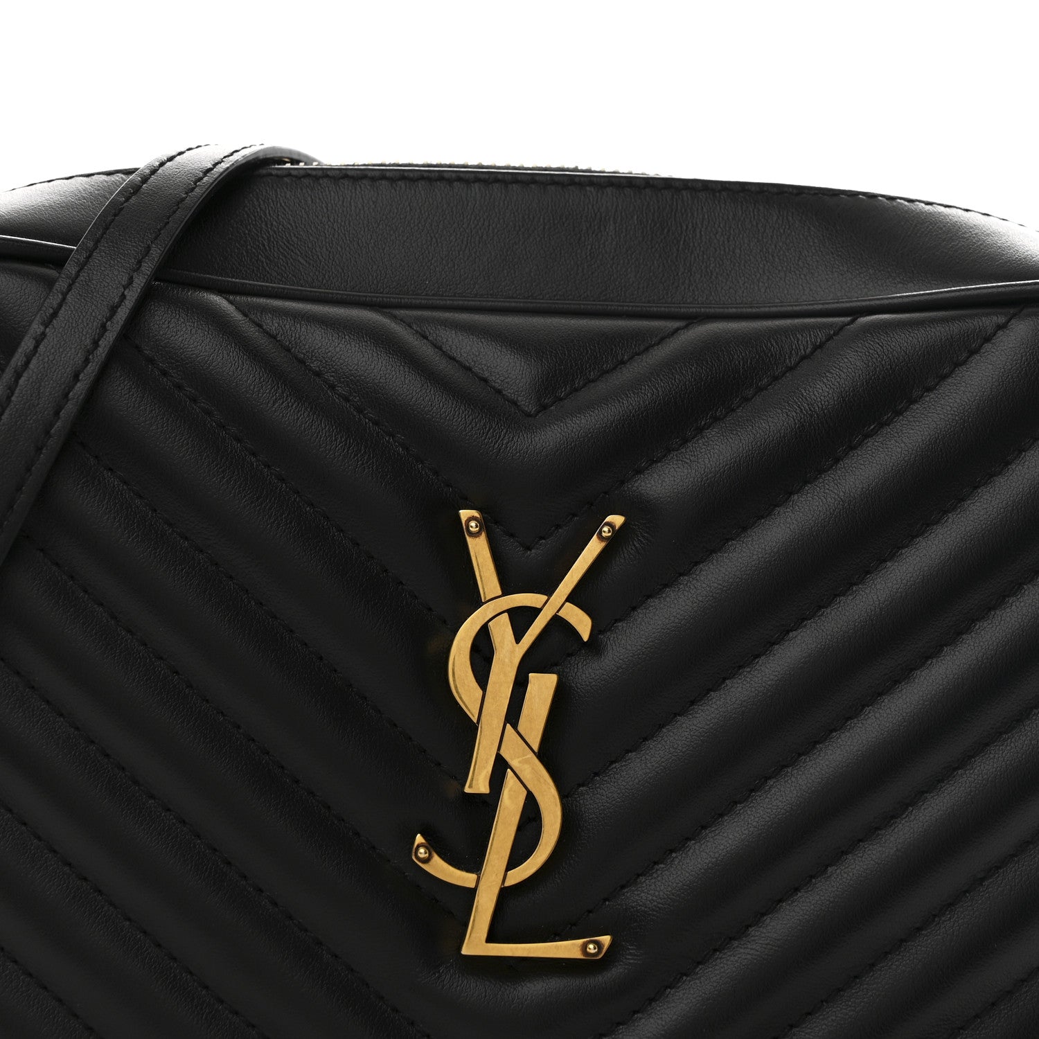 Saint Laurent Calfskin Matelasse Monogram Lou Camera Bag Black 8 of 10