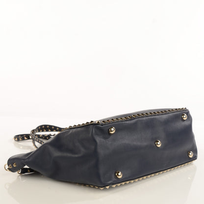 Valentino Garavani Vitello Medium Rockstud Tote Marine 4 of 9