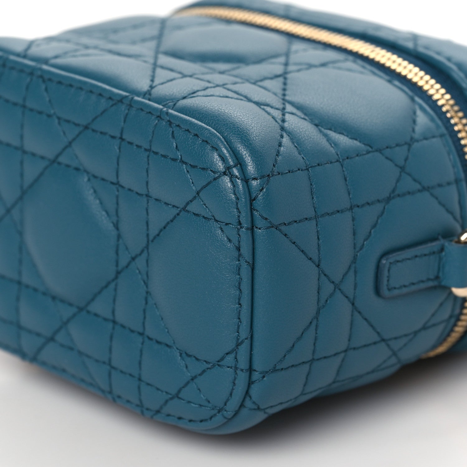 Christian Dior Lambskin Cannage Micro Lady Dior Vanity Case Deep Ocean 8 of 8