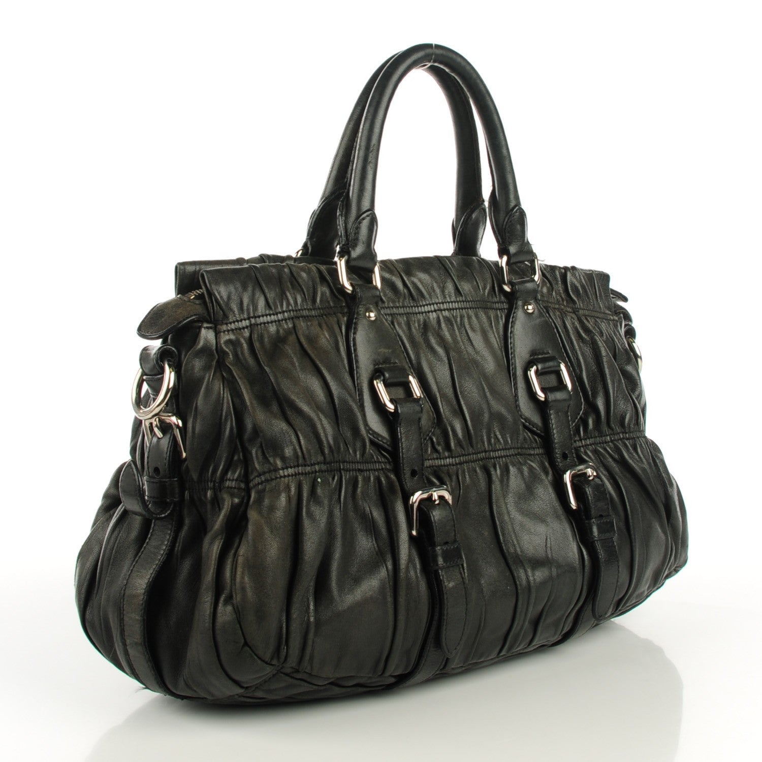 Prada Nappa Gaufre Shoulder Bag Nero Black 8 of 14