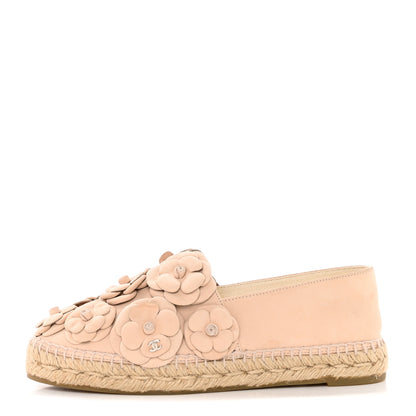 Chanel Suede Camellia CC Espadrilles 39 Pink 1 of 13
