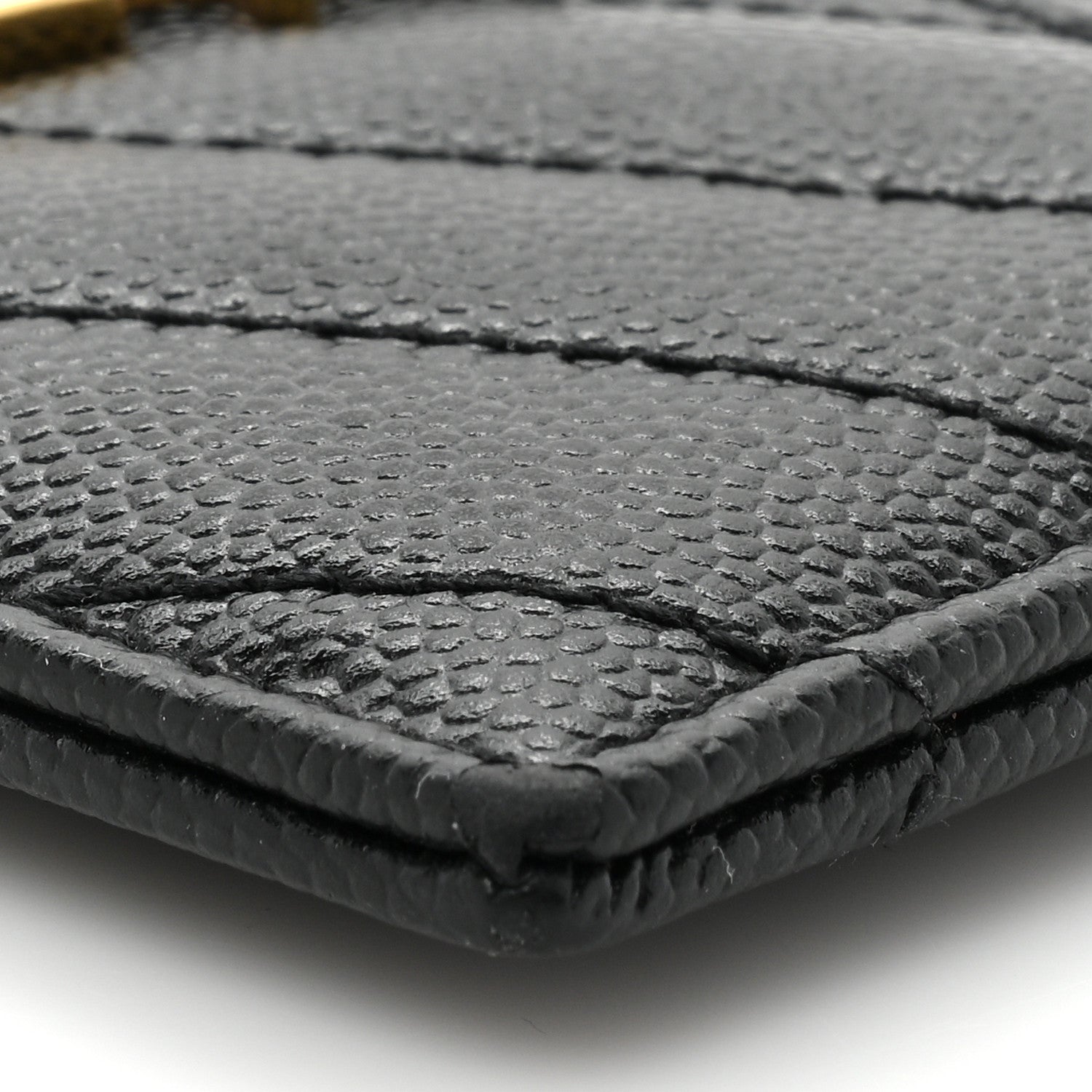 Saint Laurent Grain De Poudre Matelasse Chevron Monogram Credit Card Case Black 12 of 15