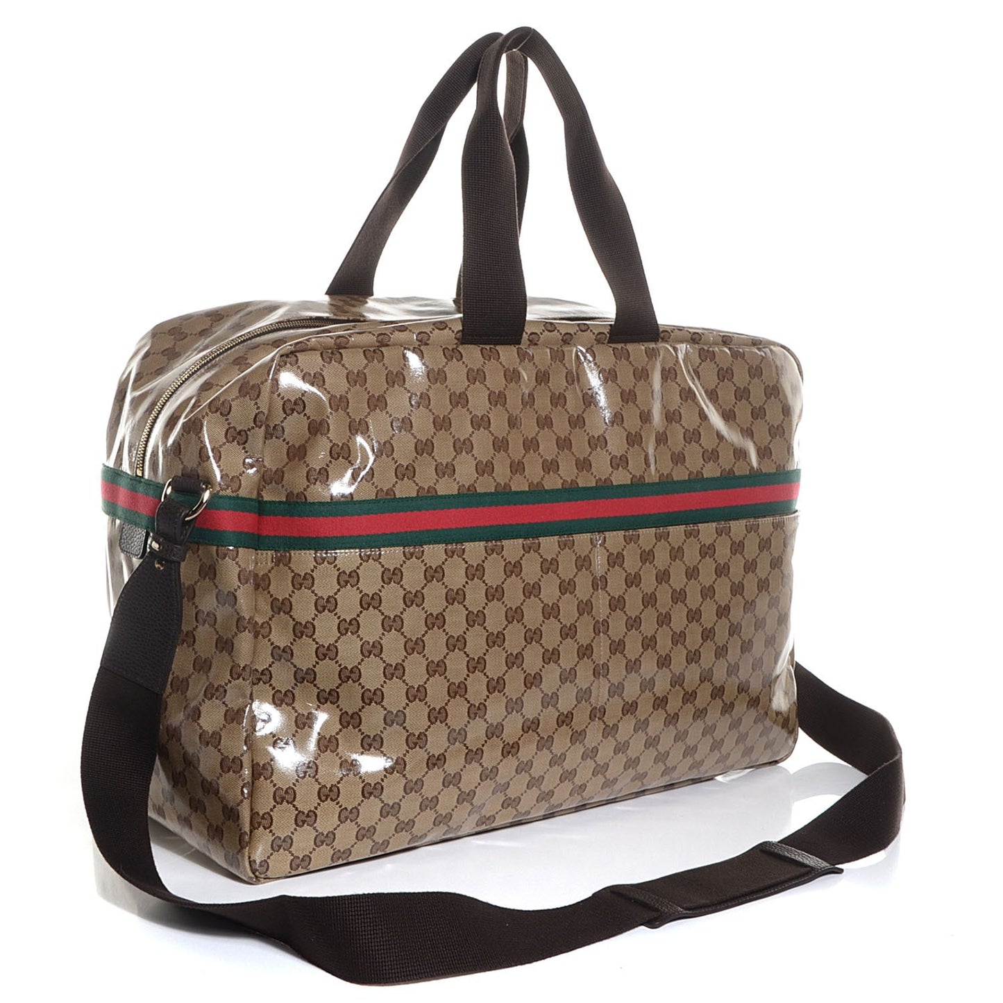 Crystal Monogram Web Large Carry On Duffle Bag Brown