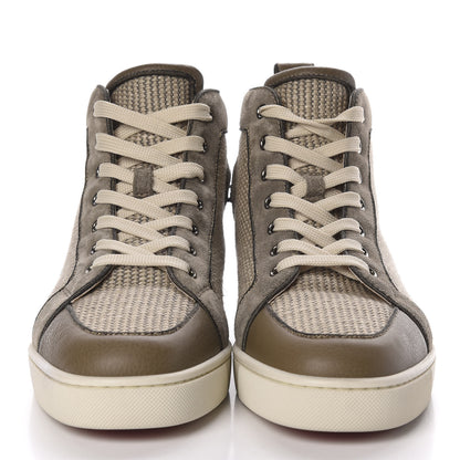 Christian Louboutin Cotton Rafia Calfskin Veau Velours Mens Rantus Flat Sneakers 41.5 Beige 3 of 7