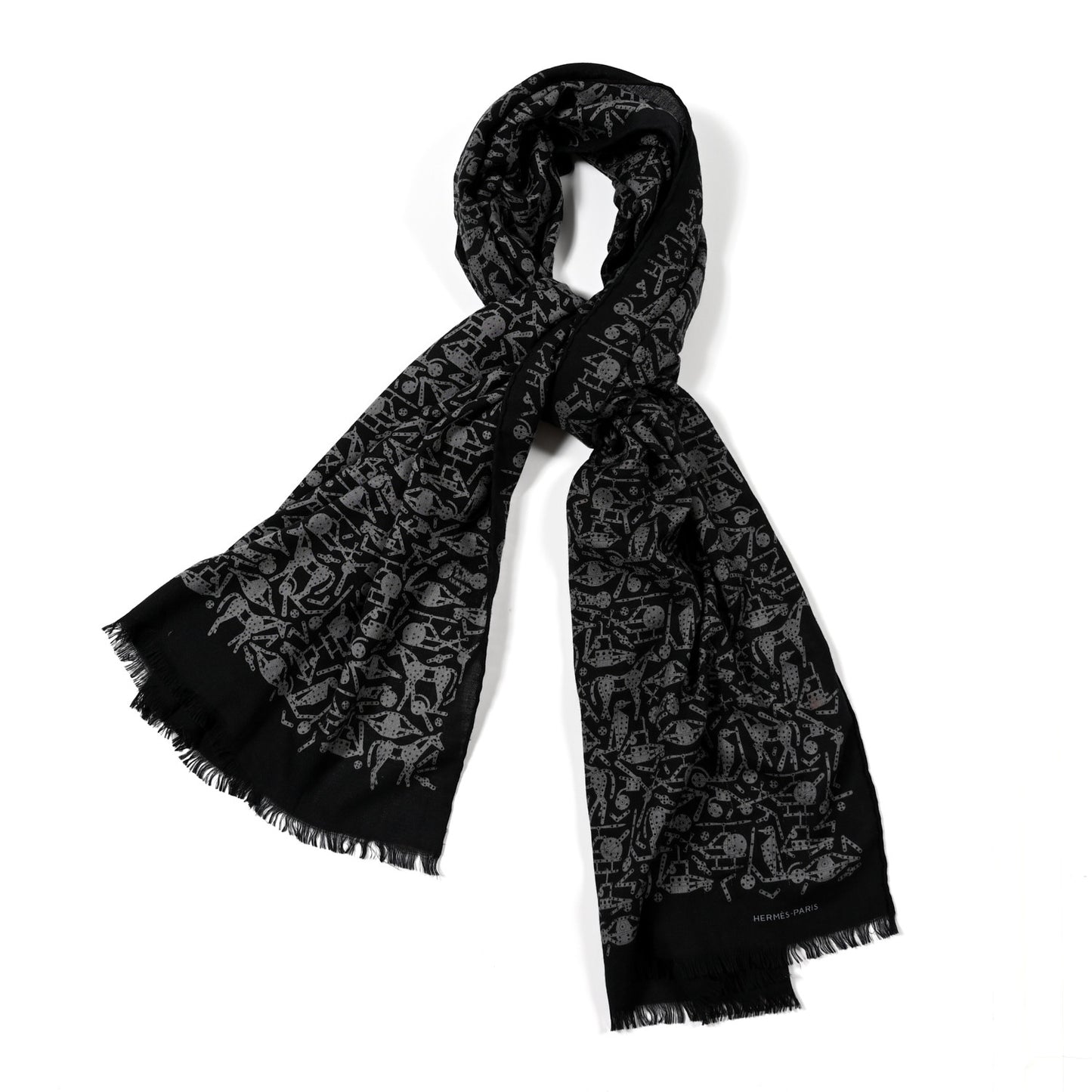 Silk Cashmere Stole Black