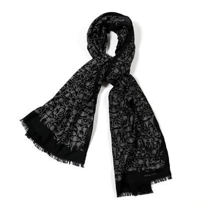 Hermes Silk Cashmere Stole Black 1 of 13