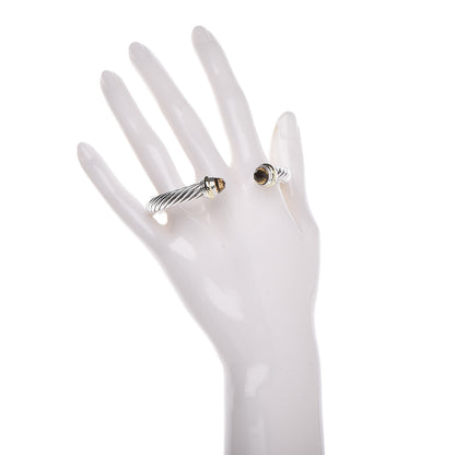 David Yurman Sterling Silver 14K Yellow Gold Citrine 7mm Cable Classics Bracelet 2 of 5