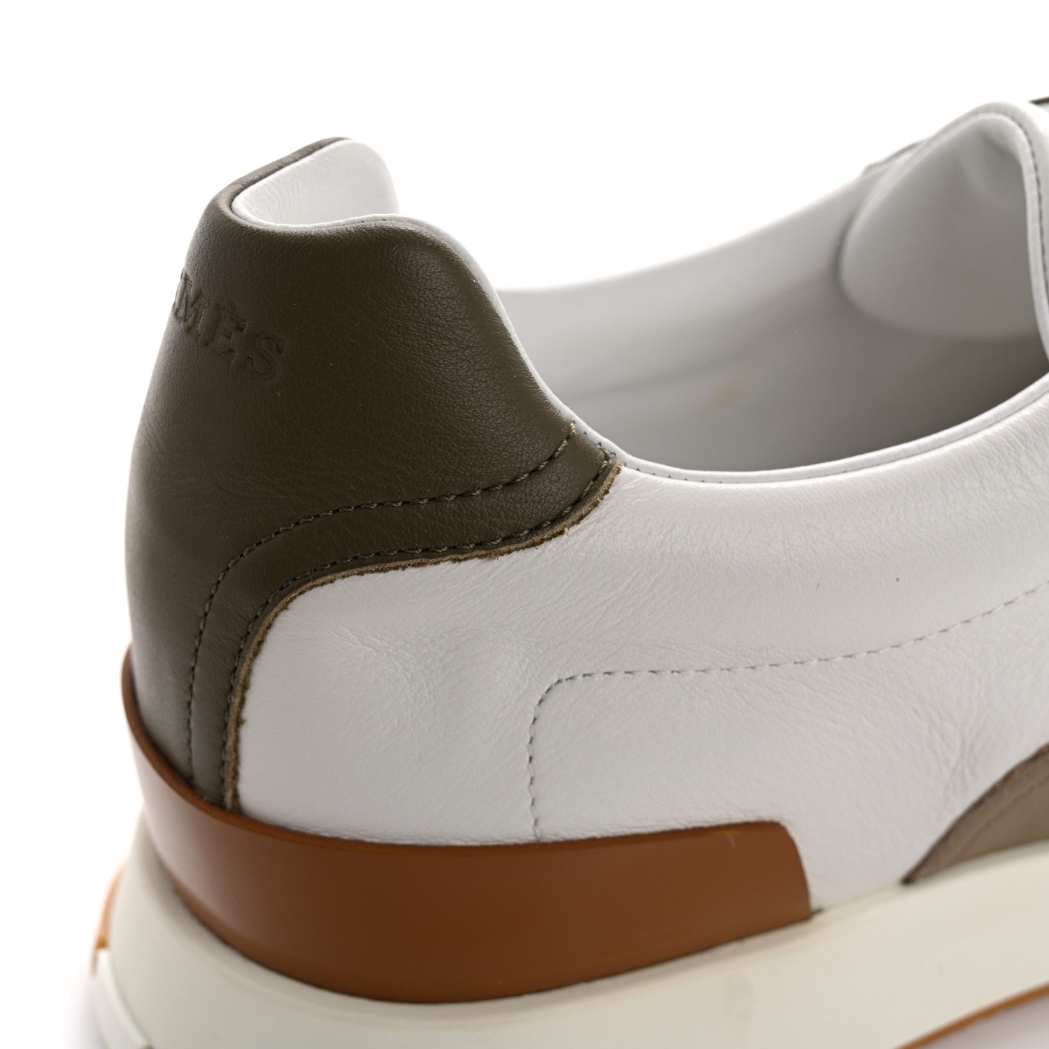 Hermes Calfskin Suede Mens Trail Sneakers 42 Beige Glaise Multicolor 10 of 12