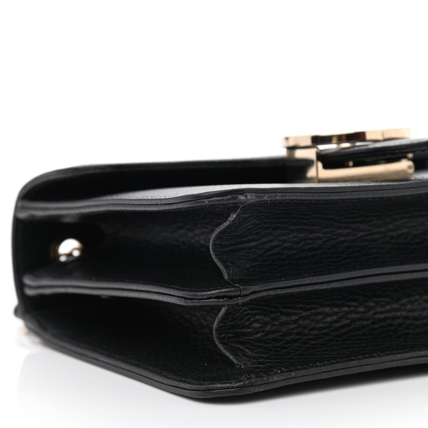 Dollar Calfskin Small Interlocking G Shoulder Bag Black