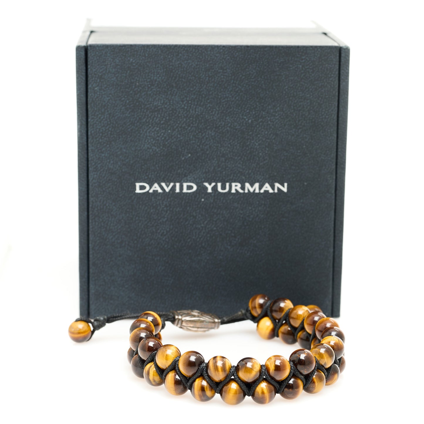 Sterling Silver Tiger's Eye Two Row 8mm Spiritual Beads Bracelet