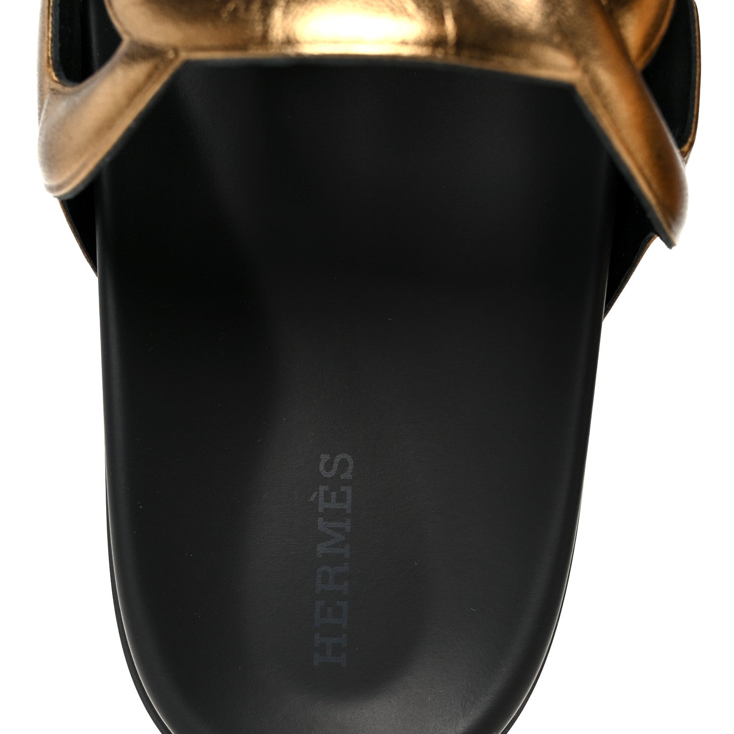 Hermes Metallic Nappa Extra Sandals 40 Black Gold 7 of 8