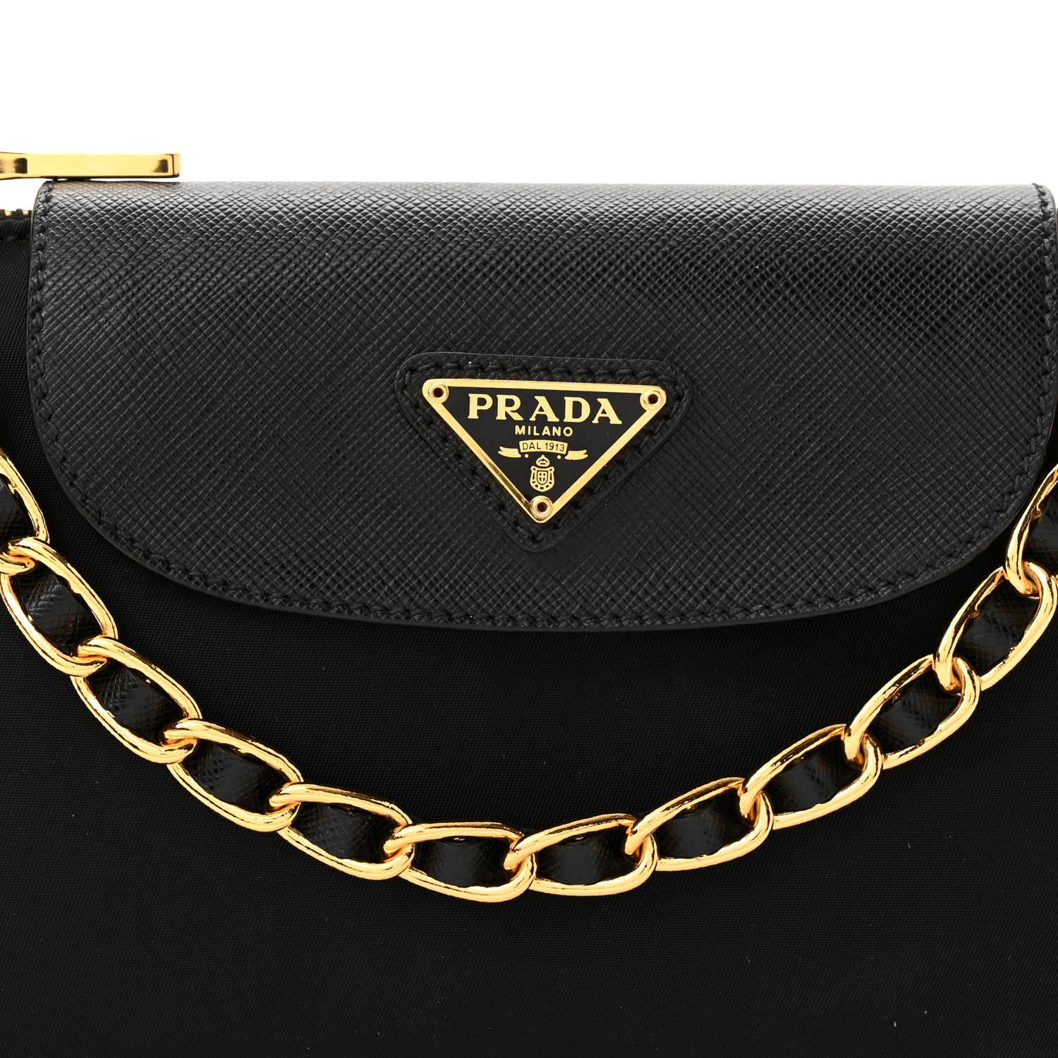Prada Tessuto Nylon Saffiano Crossbody Bag Black 7 of 9