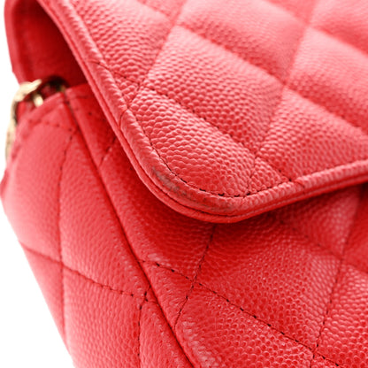 Chanel Caviar Quilted Flap Phone Holder With Chain Red 16 of 16