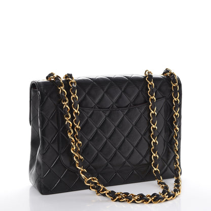 Chanel Lambskin Quilted XL Jumbo Single Flap Black 4 of 12