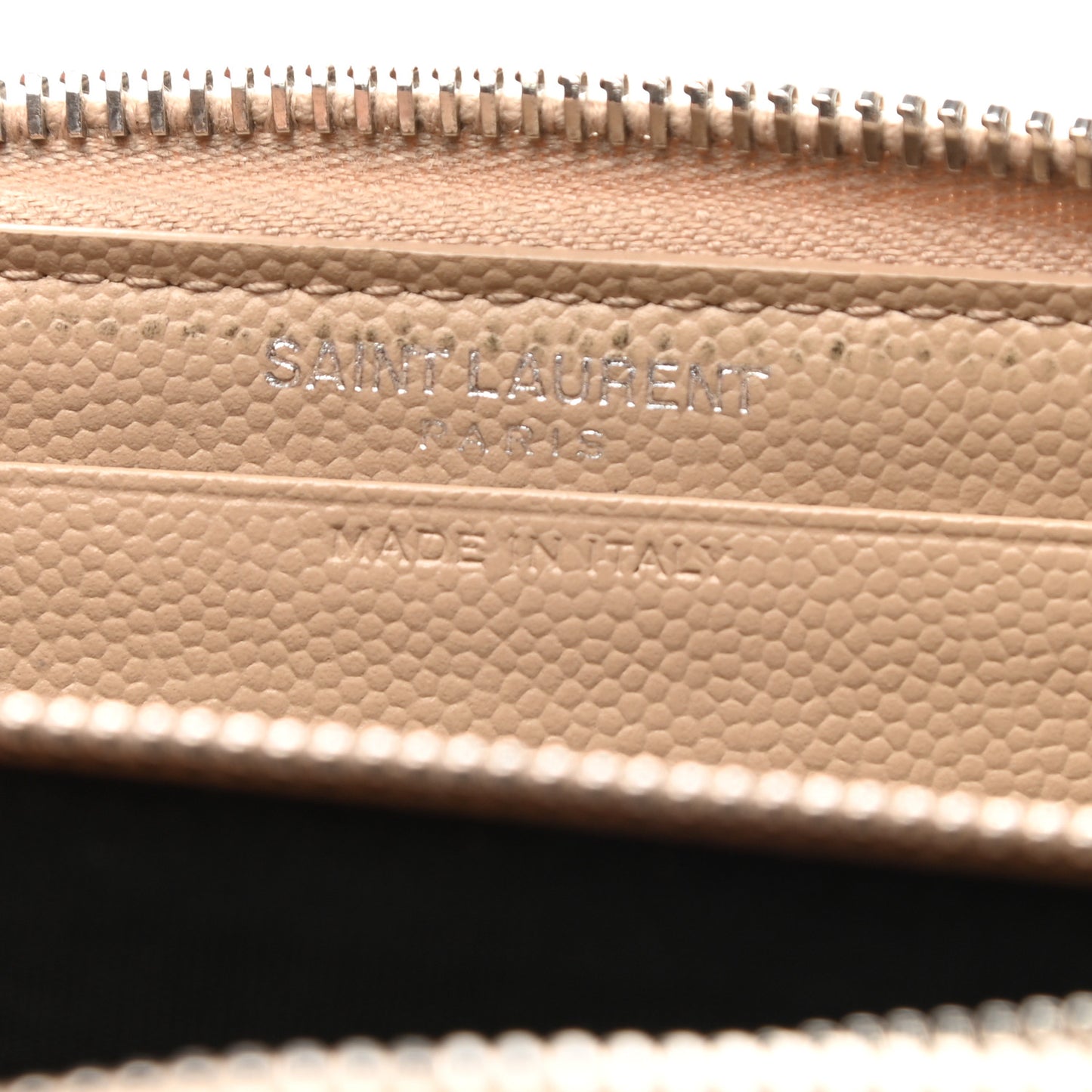 Grain De Poudre Matelasse Chevron Monogram Zip Around Wallet Beige