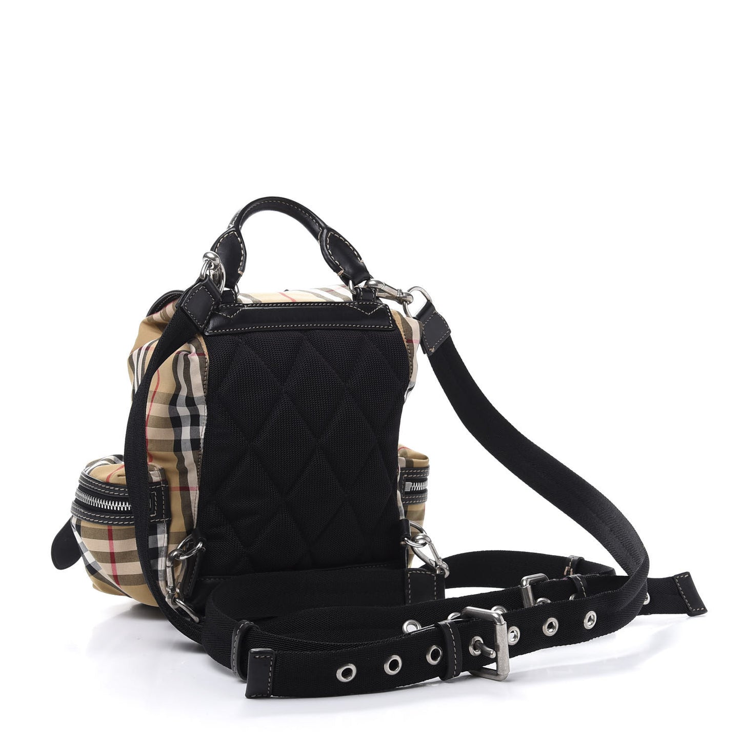 Vintage Check Small Rucksack Backpack Black