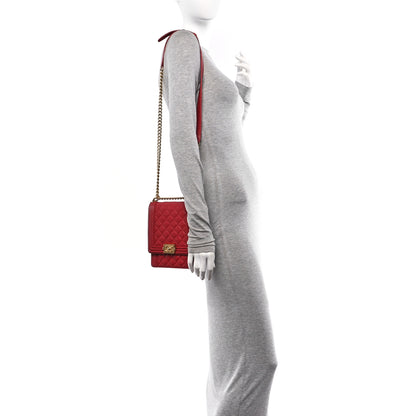 Chanel Caviar Quilted North South Boy Flap Red 2 of 10