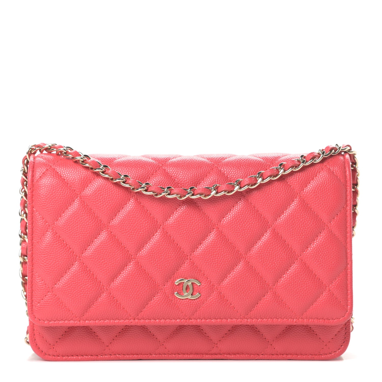Chanel Caviar Quilted Wallet On Chain WOC Coral 1 of 13