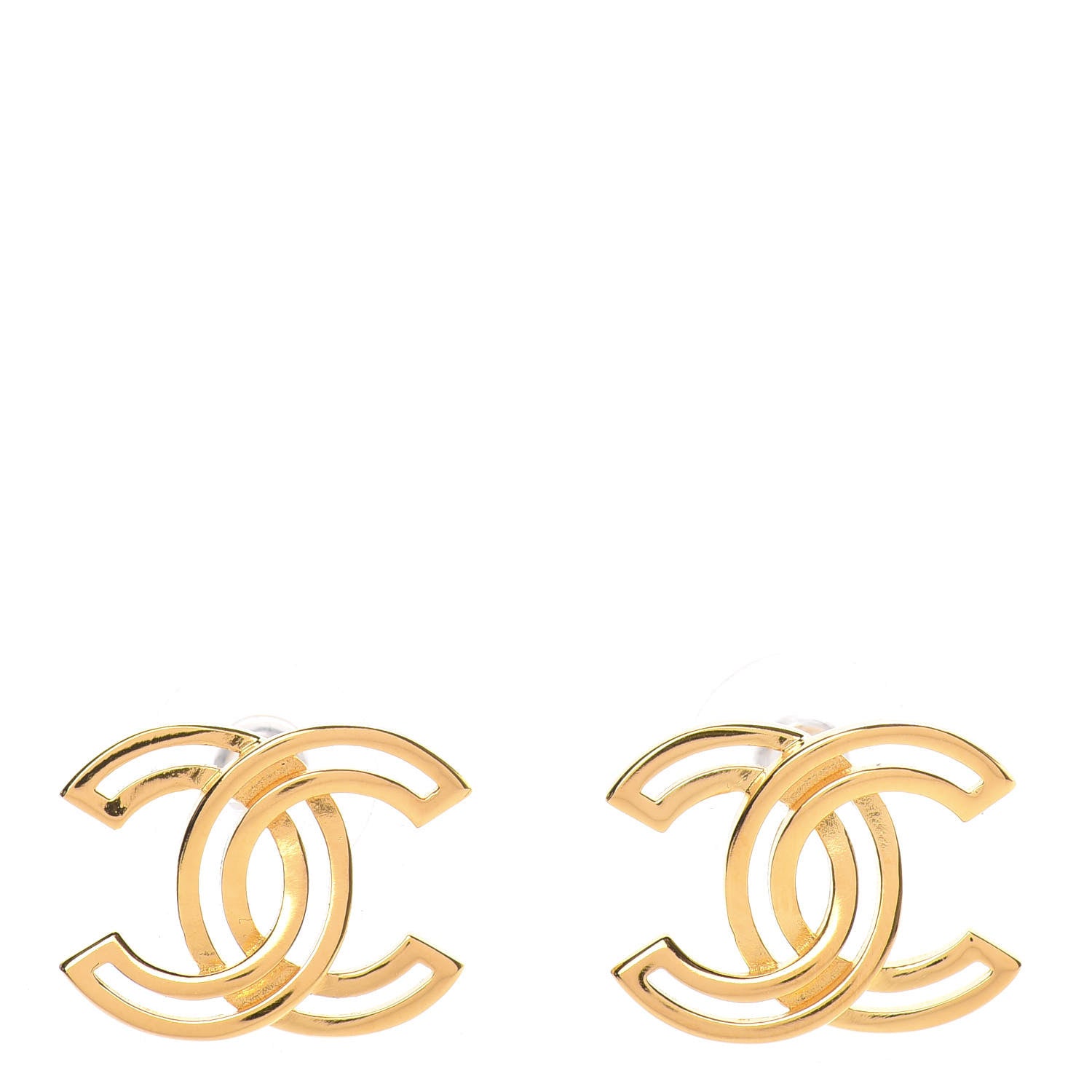 Chanel Metal Obazine CC Earrings Gold 1 of 5