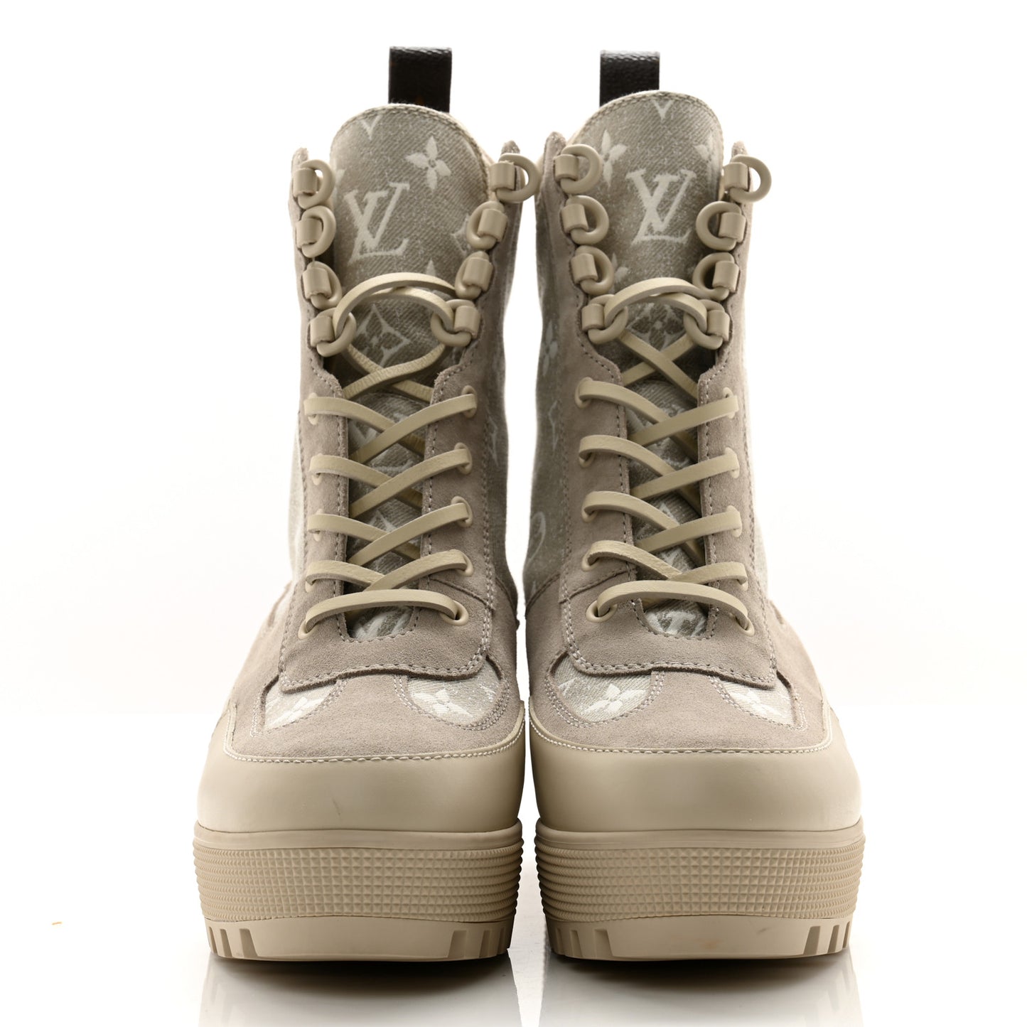 Suede Calfskin Laureate Platform Desert Boots 40 Taupe