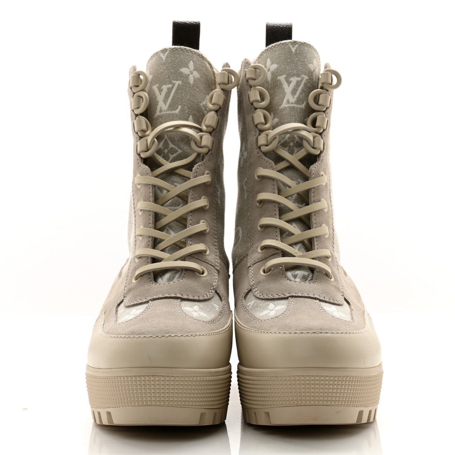 Louis Vuitton Suede Calfskin Laureate Platform Desert Boots 40 Taupe 2 of 11
