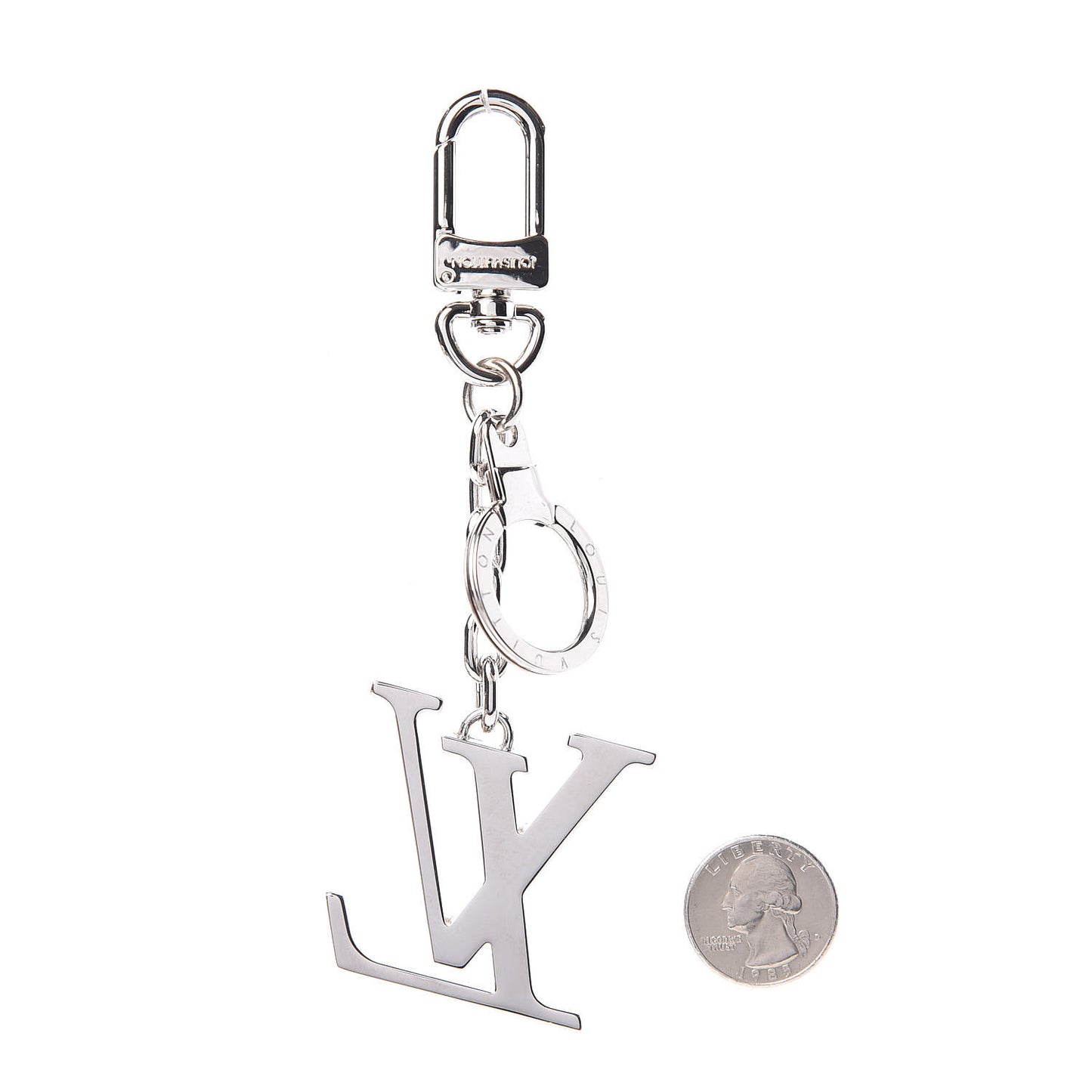 LV Initials Key Holder Silver