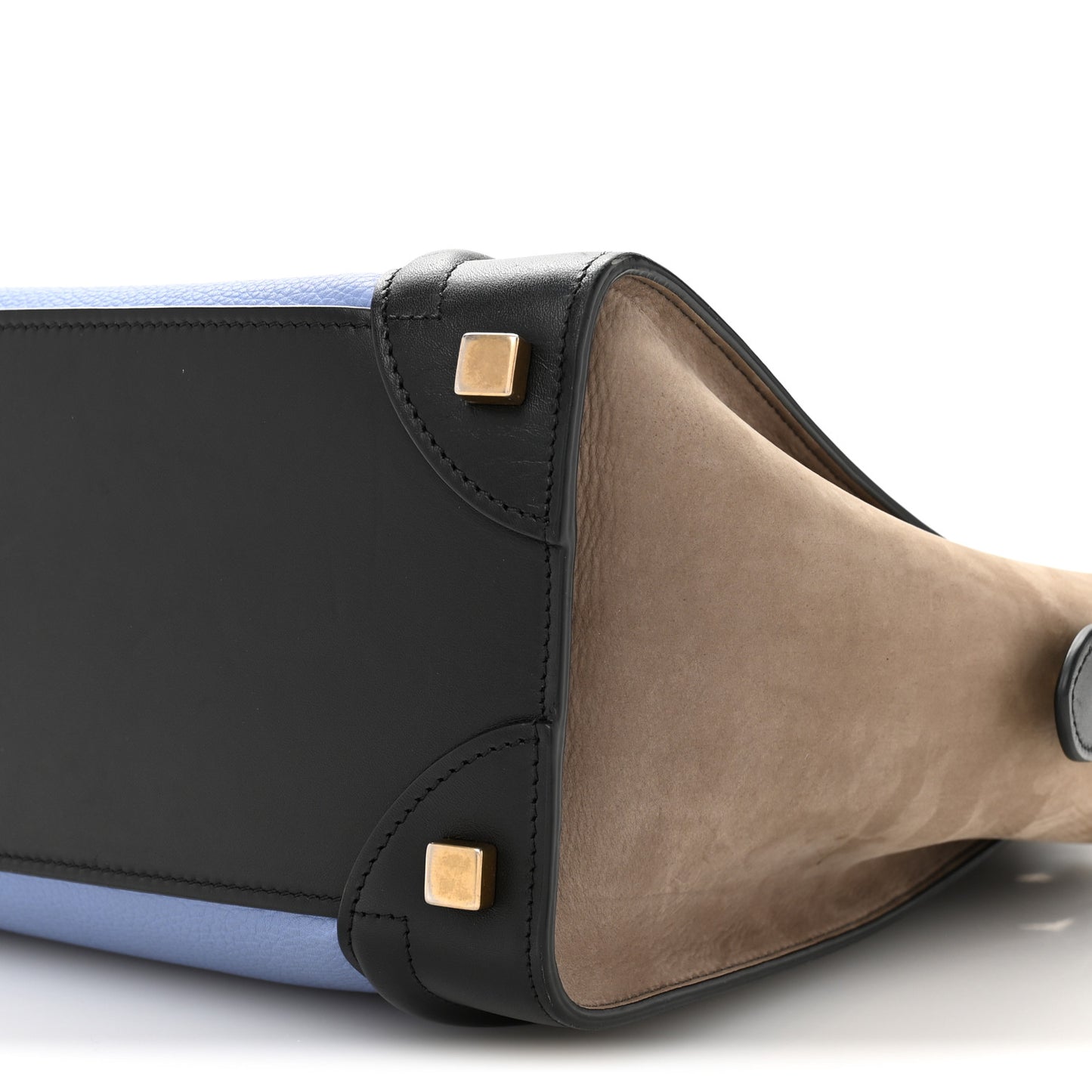 Baby Grained Calfskin Nubuck Micro Tri-Color Luggage Porcelain